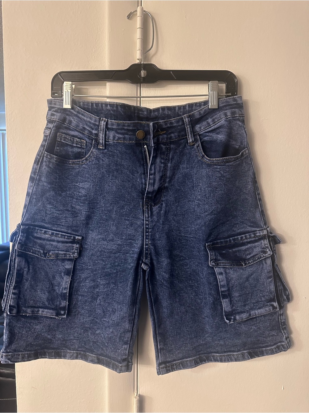 Men's Blue Cargo Denim Shorts